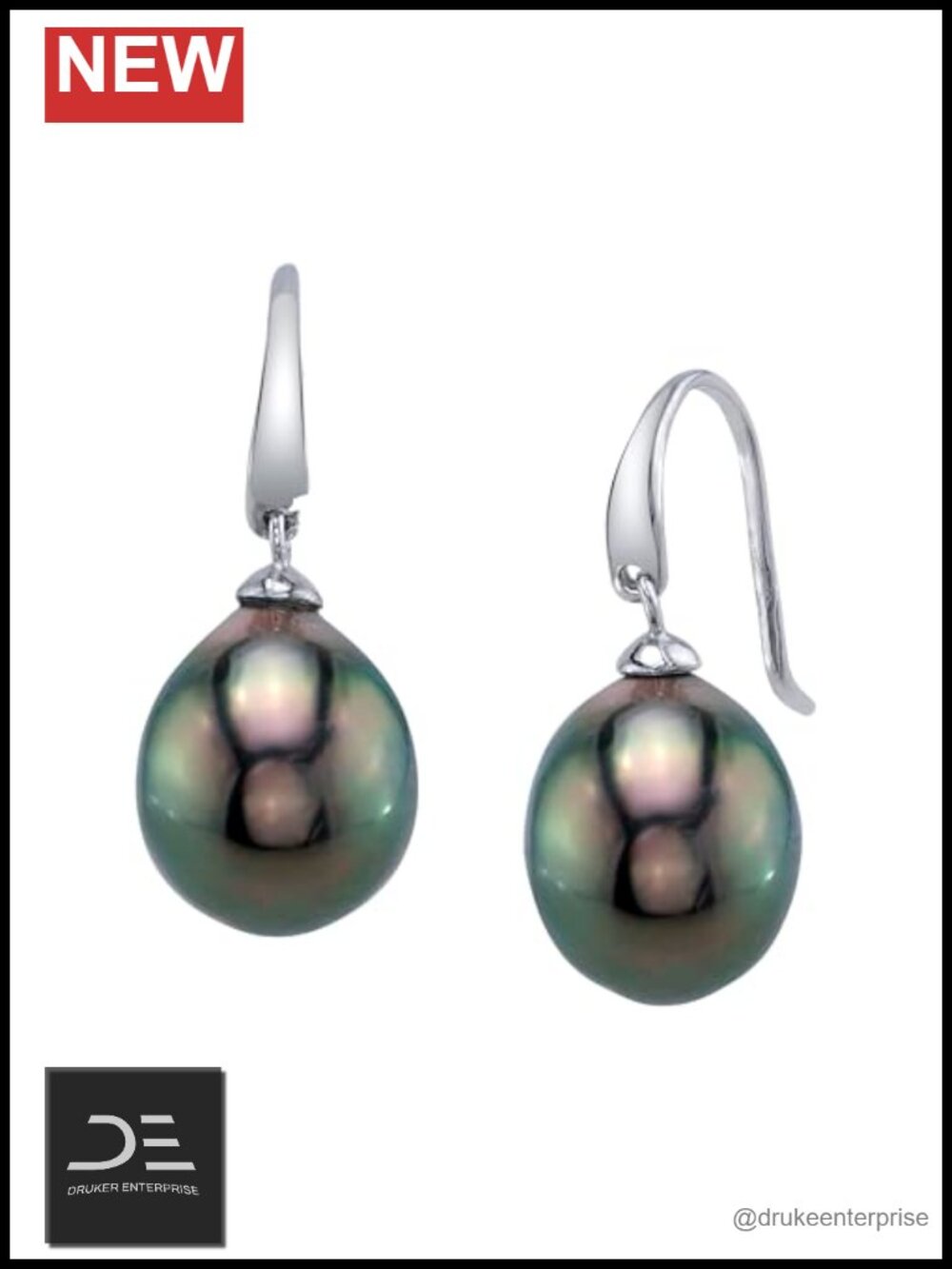 Genuine Baroque Black Tahitian South Sea Cultured Pearl Rosalind Dangle